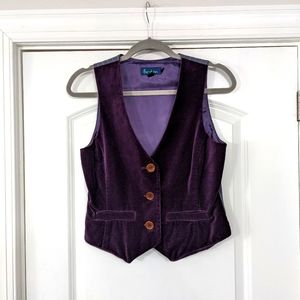 Boden Velvet 3 button Purple Vest